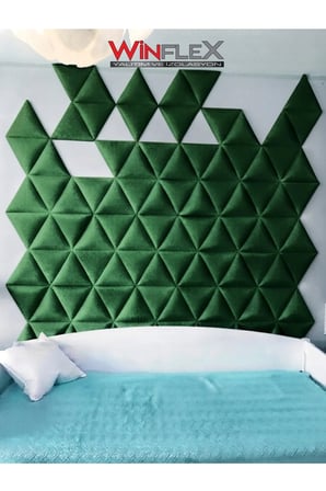 WİNFLEX Üçgen Kumaş Kaplı Akustik Panel (40x50 cm - 1 Adet) YEŞİL