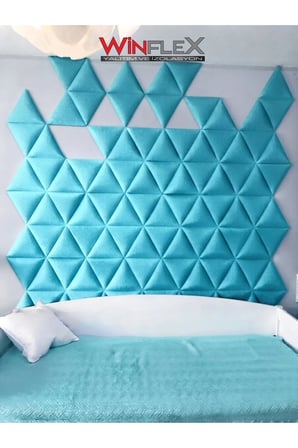 WİNFLEX Üçgen Kumaş Kaplı Akustik Panel (40x50 cm - 1 Adet) TURKUAZ