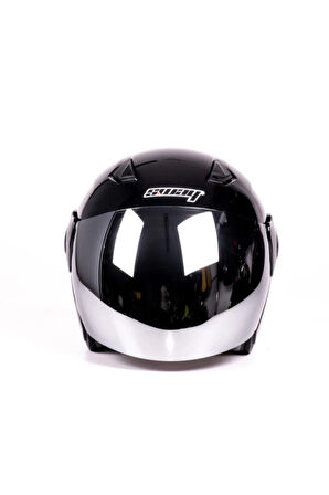 Kask Sw-733 Parlak Siyah Aynalı Camlı
