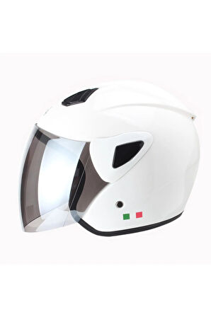 Kask Sw-733 Yarım Aynalı Camlı Beyaz