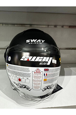 KASK SWAY SW-737 MAT BLACK ÇENESİZ GÜNEŞ GÖZLÜKLÜ