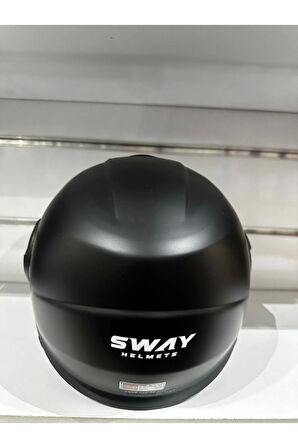 KASK SWAY SW-737 MAT BLACK ÇENESİZ GÜNEŞ GÖZLÜKLÜ