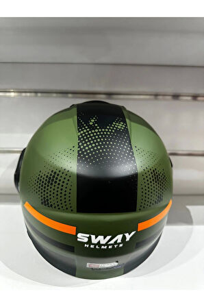 KASK SWAY SW-737 ARMY MAT YEŞİL/SİYAH ÇENESİZ GÜNEŞ GÖZLÜKLÜ