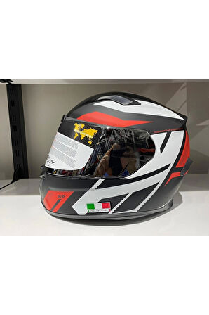 Kask 820 Dakar 3 Black/whıte/red Full Face