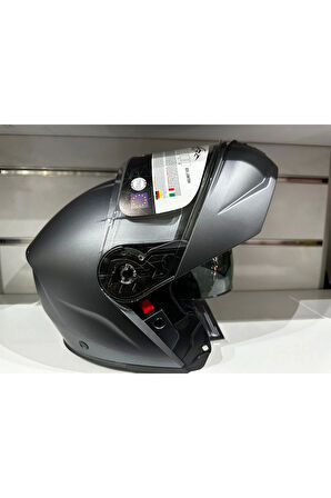 KASK SW-917 ÇENE AÇILIR GÜNEŞ GÖZLÜKLÜ MAT TİTANYUM
