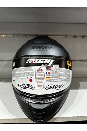 KASK SW-917 ÇENE AÇILIR GÜNEŞ GÖZLÜKLÜ MAT TİTANYUM