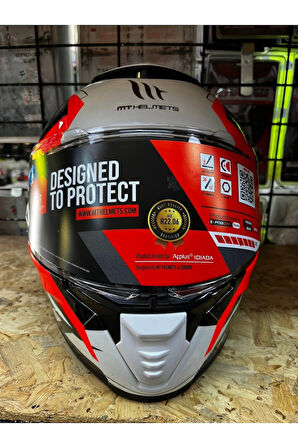 Kask Mt Thunder 4 Sv Valıant A0 Parlak Inci Beyaz Mavi Kırmızı