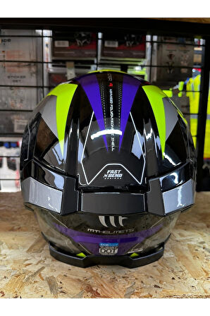 Kask Mt Thunder 4 Sv Valıant B2 Parlak Gri Mor Sarı