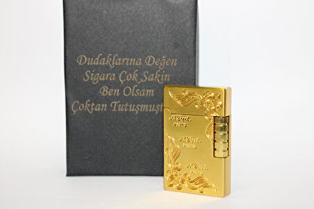 Kişiye Özel Dupont Tarz Çelik Gövde Çakmak (Gold)