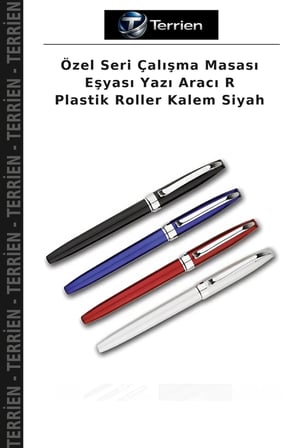 Özel Seri Çalışma Masası Eşyası Yazı Aracı R Plastik Roller Kalem Siyah