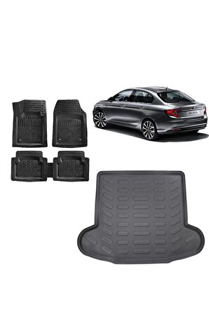 Fiat Egea Sedan 2020 Model 3d Bagaj Havuzu ve 4D Luxury Havuzlu Paspas