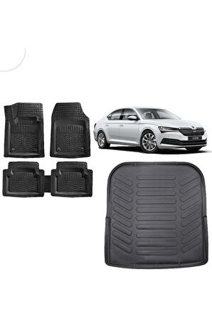 Skoda Superb 2020 Model 3d Bagaj Havuzu ve 4D Luxury Havuzlu Paspas