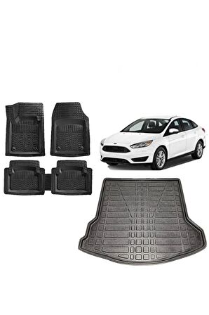 Focus 3.5 Sedan 2015 Model Uyumlu Bagaj Havuzu ve 4D Luxury Havuzlu Paspas