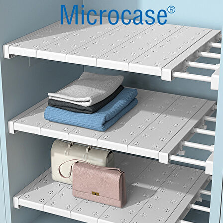 Microcase Uzunluk Ayarlamalı Dolap içi Raf 35X30-45 cm 2 Adet - BEYAZ AL5350