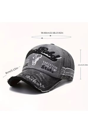 Tezzgelsin Unisex Eskitme Black Rebel Nakışlı Ayarlanabilir Beyzbol Kep Şapka
