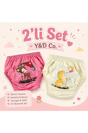 Y&d Co. Tuvalet Alıştırma Külodu Kız Çocuk 2'li Set (3 Yaş)