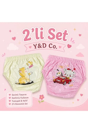 Y&d Co. Tuvalet Alıştırma Külodu Kız Çocuk 2'li Set (3 Yaş)