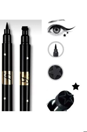 Çift Taraflı Yıldız Desenli Suya Dayanıklı Kalem Eyeliner