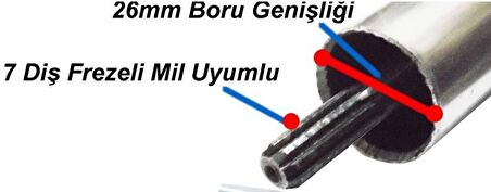 TIRPAN UCU ÇAPA APARATI - TÜM MODELLERE UYGUN - 26 MM 7 DİŞ 