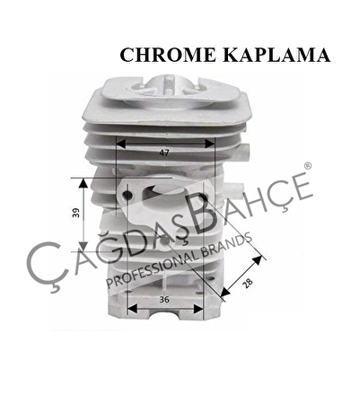 HUSQVARNA 136 / 137 TESTERE CHROME SİLİNDİR PİSTON SETİ 38 mm