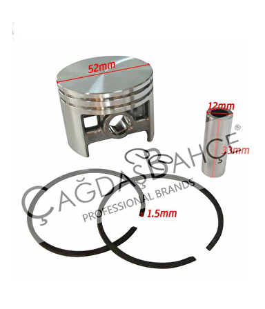 STİHL MS380 / MS381 / MS038 MOTORLU TESTERE PİSTON SEGMAN 52 MM