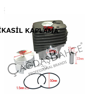 STİHL MS380 / MS381 TESTERE NİKASİL SİLİNDİR PİSTON SETİ 52 mm