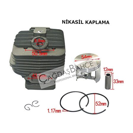STİHL MS660 / MS066 TESTERE NİKASİL SİLİNDİR PİSTON SETİ 54 mm
