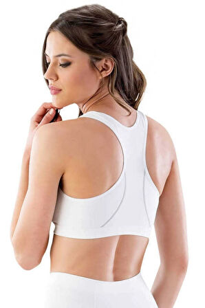 Kadın Beyaz Dikişsiz Sporcu Sütyen 3850