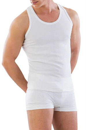 Erkek Beyaz Fit Kalıp Sporcu Atlet 12320