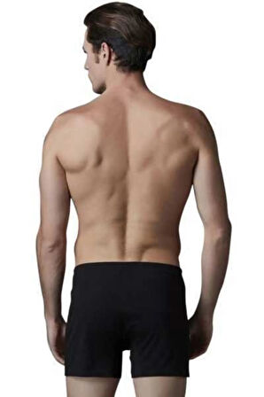 Erkek Siyah Lacivert  Önden Düğmeli Renkli Boxer 2li Ers038