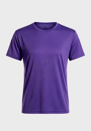 Kadın Fitness Pilates Koşu Antrenman Yağmurdesen Polyester Kumaş Reglan Kol Tişört - Mor
