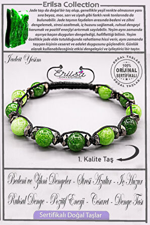 Sertifikalı AAA+ Kalite Gerçek Terahertz - Yeşim Taşı Bileklik - Ayarlamalı