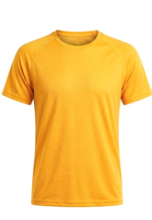 Kadın Fitness Pilates Koşu Antrenman Yağmurdesen Polyester Kumaş Reglan Kol Tişört - Sarı