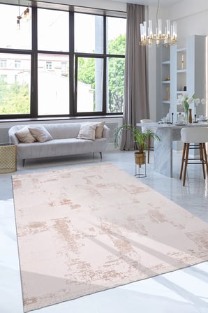 YoudayHomeCollection MERSO- Kahve/Krem - Salon , Oturma Odası ve Koridor Halısı-Robot Süpürgeye Uyumlu-Kolay Temizlenebilir - 160X250