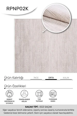 YoudayHomeCollection BONAPARTE-Krem/Vizon - Salon , Oturma Odası ve Koridor Halısı-Robot Süpürge Uyumlu-Kolay Temizlenebilir - 120X180