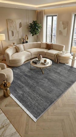 Erdo Ticaret Hanzade Kilim Halısı Gri 100 x 450 cm Makine Dokuma Lateks Tabanlı Pamuk Polyester İplik