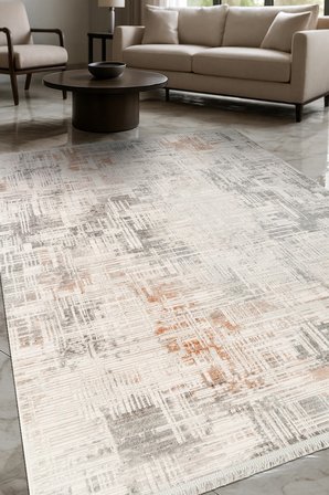 YoudayHomeCollection FREE-Krem/Vizon/Gri - Salon,Oturma Odası ve Yatak Odası Halısı-Robot Süpürgeye Uyumlu-Kolay Temizlenebilir - 200X290