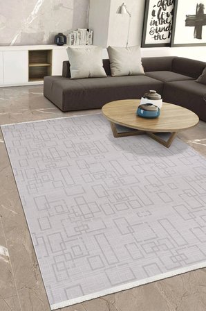 YoudayHomeCollection VİANORA-Bej/Gri - Salon,Oturma Odası ve Koridor Halısı-Robot Süpürgeye Uyumlu-Kolay Temizlenebilir - 80X400