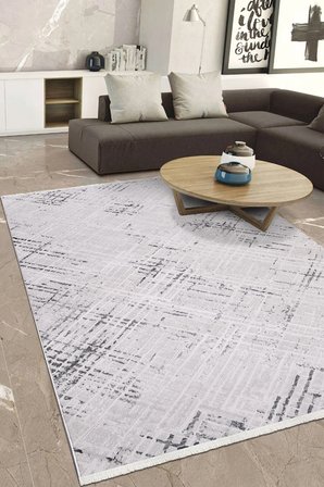 YoudayHomeCollection VİANORA-Bej/Gri - Salon,Oturma Odası ve Koridor Halısı-Robot Süpürgeye Uyumlu-Kolay Temizlenebilir - 80X80