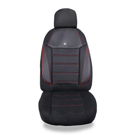 Fiat Stilo Araçlara Uyumlu Oto Koltuk Kılıfı Seti - Yıldız Serisi Siyah/Kırmızı