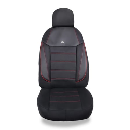 Seat Leon Araçlara Uyumlu Oto Koltuk Kılıfı Seti - Yıldız Serisi Siyah/Kırmızı