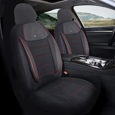 Volkswagen Golf 5 Araçlara Uyumlu Oto Koltuk Kılıfı Seti - Yıldız Serisi Siyah/Kırmızı