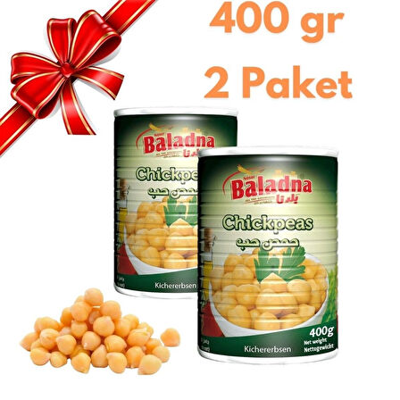 Baladna Haşlanmış Nohut 400gr * 2 Adet Kahvaltılık Ekonomik Paket 