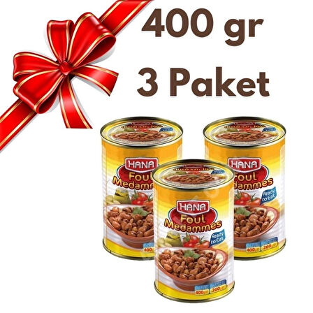 Hana Haşlanmış Kuru Bakla  400gr * 3 Adet Kabuklu Bakla Ekonomik Paket