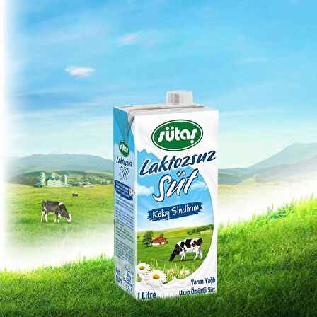 4 Adet Sütaş Laktozsuz Süt (4 Adet 1 Litre)