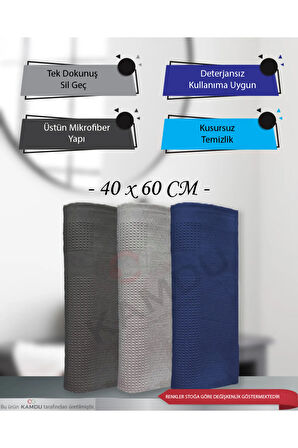 9 Adet BÜYÜK BOY 40x60 Sihirli Mikrofiber Temizlik Bezi, İz Yapmaz Bez, Cam Bezi, Ayna Bezi