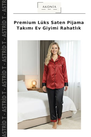 Premium Lüks Saten Pijama Takımı Ev Giyimi Rahatlık
