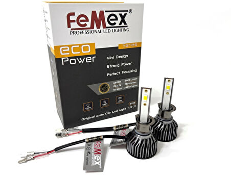Femex Yeni Eco Power H1 Şimşek Etkili Led Xenon 50W 9.000 Lumen
