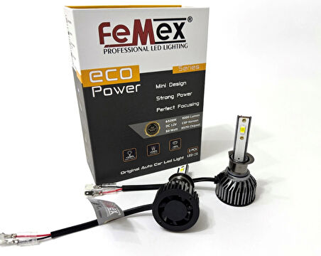 Femex Yeni Eco Power H1 Şimşek Etkili Led Xenon 50W 9.000 Lumen