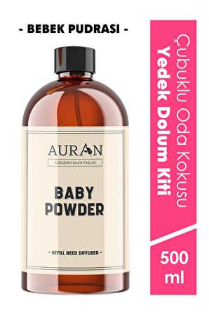 Bebek Pudrası Yedek Çubuklu Oda Ve Ortam Kokusu Esansı Yedek Dolum Şişe Baby Powder 500ml